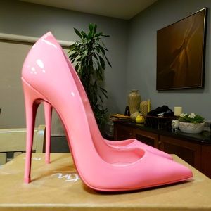 NEW Christian Louboutin So Kate 120mm Patent Pump in Bubblegum size 38